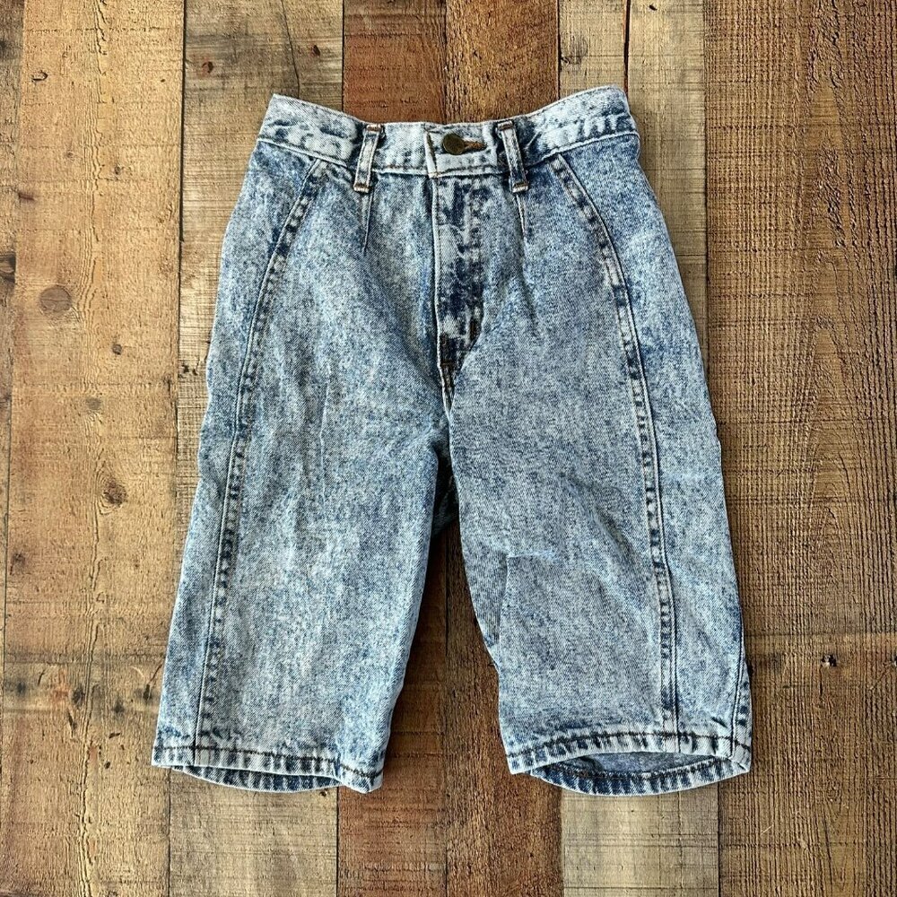 Vintage Acid Wash Denim Cropped Pants Made In USA By Chic kids size 8